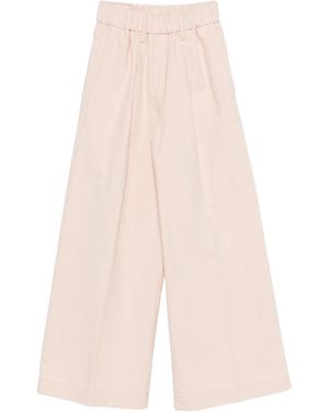 forte_forte Elastic Waist Casual Trousers - White