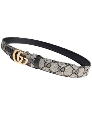 Gucci Reversible Cut Gg Marmont Belt - White