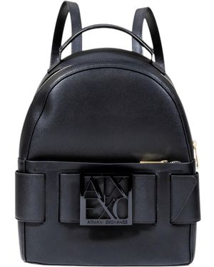 ARMANI EXCHANGE Logo-Plaque Backpack - Black