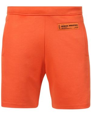 Heron Preston Logo Shorts - Orange