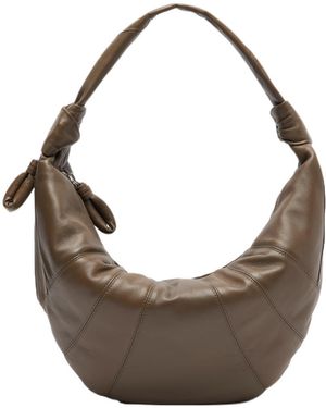 Lemaire Fortune Croissant Leather Shoulder Bag - Grey