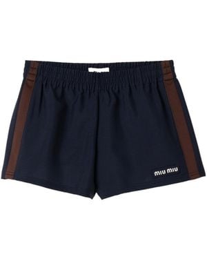 Miu Miu Kid Mohair Shorts - Blue