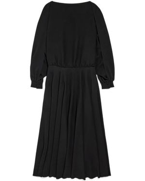 Balenciaga Silk-Wool Balloon Maxi Dress - Black