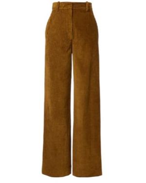 Proenza Schouler Cotton Corduroy Wide-Leg Trousers - Brown