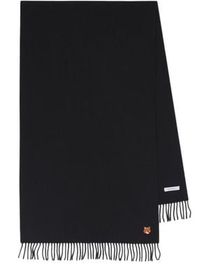 Maison Kitsuné Maison Kitsuné Fox Head Scarf - Black