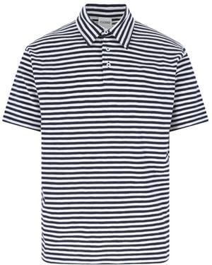 Closed Striped Short-Sleeve Polo Shirt - Blue