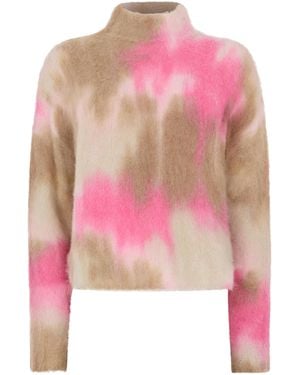 Peserico Gradient Mock-Neck Knitted Sweater - Pink