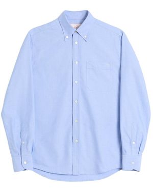 Valentino Logo Embroidered Long-Sleeved Shirt - Blue