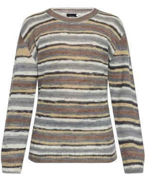 A.P.C. Brushed Striped Knitted Jumper - Grey