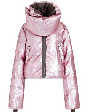 Rick Owens Highneck Puffer Jacket - Red