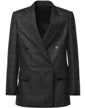 Dondup Double-Breasted Long-Sleeve Blazer - Black