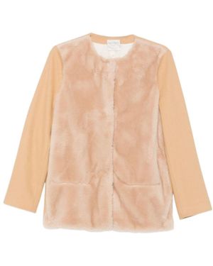 forte_forte Faux-Fur Panelled Jacket - Natural