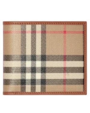 Burberry Checkered Bifold Coin Clip - Natural