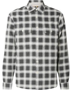BOSS Lapel Long Sleeve Shirt - Gray