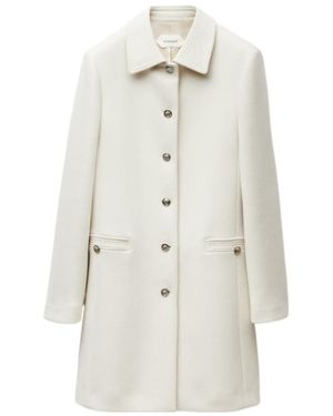 Versace Single-Breasted Long Coat - White