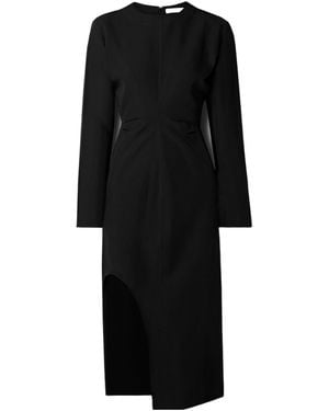 Co. Draped Crepe Midi Dress - Black