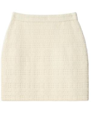 Burberry Checked Mini Skirt - Natural