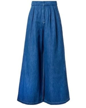 Max Mara Nastro Cropped Wide-Leg Jeans - Blue