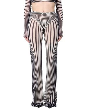 Jean Paul Gaultier Optical Stripe Trousers - White