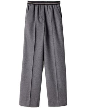 Miu Miu Elasticated Waistband Pants - Gray