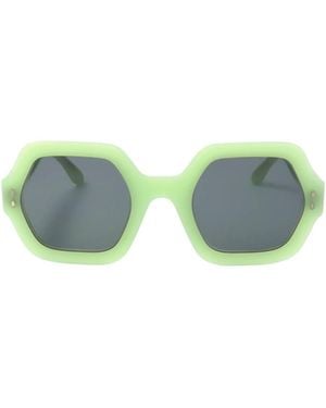 Isabel Marant Hexagonal Frame Sunglasses - Green