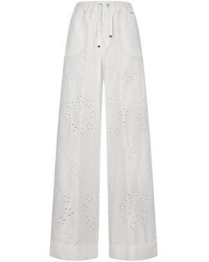 Herno Broderie Anglaise Wide-Leg Trousers - White