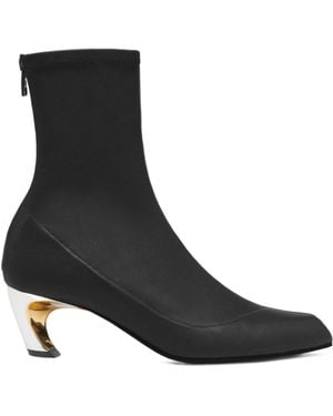 McQueen Pointed-Toe Ankle Boots - Black