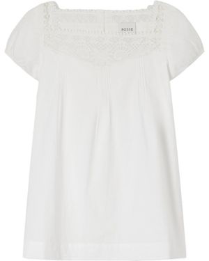 Posse Organic Cotton-Poplin Top - White