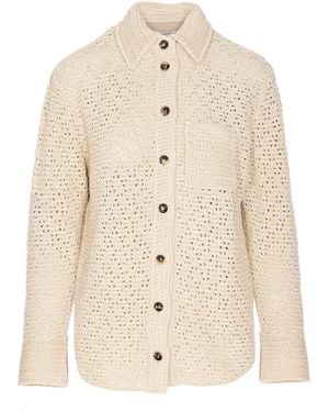 Bottega Veneta Crochet Knitted Shirt - White