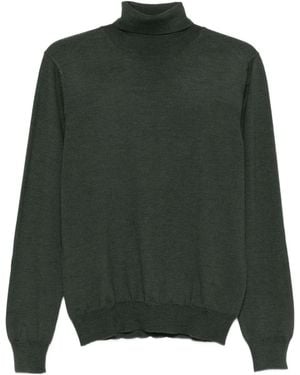 Tagliatore Turtleneck Long Sleeve Fine Knit Sweater - Green