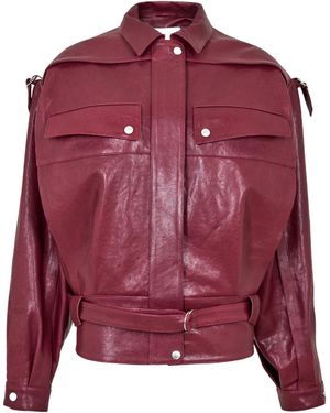 Magda Butrym Versatile Minimalist Premium Leather Jacket - Red