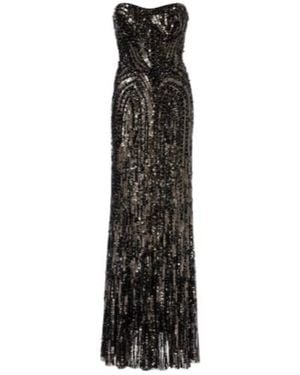 Jenny Packham Euphoria Embellished Bustier Gown - Black