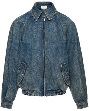 Magda Butrym Zip-Up Denim Jacket - Blue