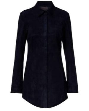 Stouls Geraldine Suede Shirt Dress - Blue