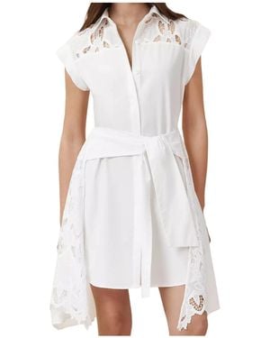 AllSaints Zola Lace-Trim Mini Dress - White