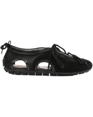 Simone Rocha Cutout Lace-Up Sneakers - Black