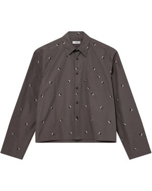 Rier Embroidered Shirt - Gray