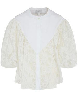 Giambattista Valli Lace Puff Sleeve Top - White