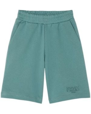 Fendi Jersey-Fleece Junior Bermuda Shorts - Green