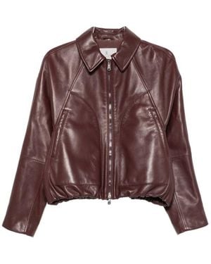 Brunello Cucinelli Zip-Up Leather Jacket - Brown