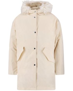Jil Sander Faux Fur Trim Hooded Jacket - Natural