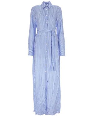 Prada Striped Shirt Maxi Dress - Blue