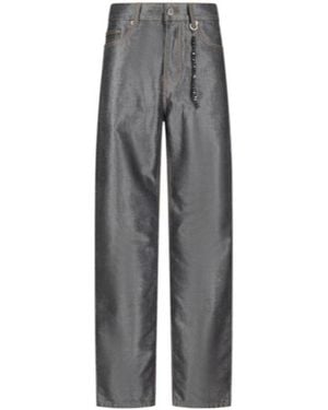 DARKPARK Chain Detail Wide-Leg Trousers - Grey