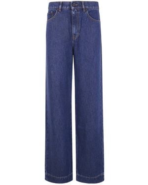 P.A.R.O.S.H. Leather-Patch Jeans - Blue