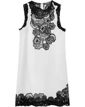 Jil Sander Lace Embroidered Sleeveless Dress - White