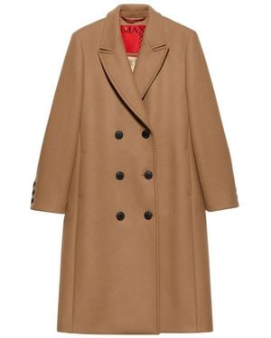 MAX&Co. Wool-Twill Coat - Brown