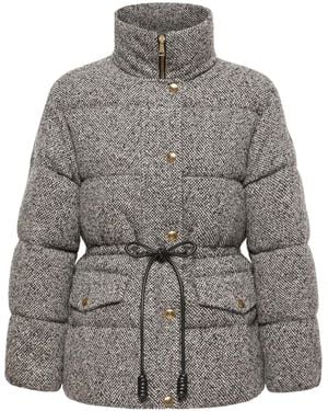 Moncler Diaphanes Hooded Short Down Jacket - Grey