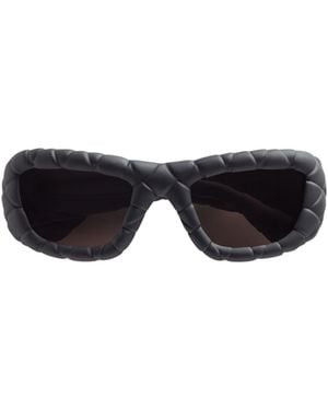 Bottega Veneta Intrecciato Rectangular Sunglasses - Multicolour