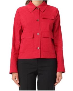 Theory Button-Fastening Flap-Pocket Jacket - Red