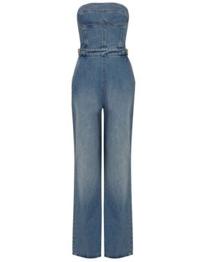 Elisabetta Franchi Bustier Denim Jumpsuit - Blue